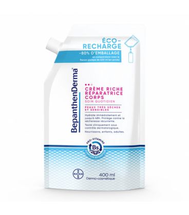 Bepanthenderma Crème Riche Réparatrice Corps Recharge 400Ml