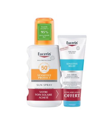 Eucerin Solaires Coffret Spray SPF50 200Ml et Après Soleil 50Ml Offert