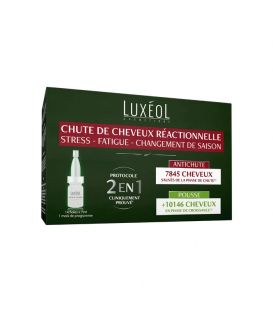 Luxeol Chute de Cheveux Réactionnelle 2 en 1 14 Fioles