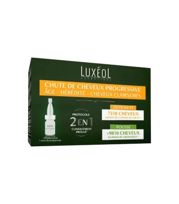 Luxeol Chute de Cheveux Progressive 2 en 1 14 Fioles