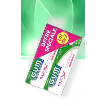 GUM Dentifrice Gel Paroex 2x75ml pas cher