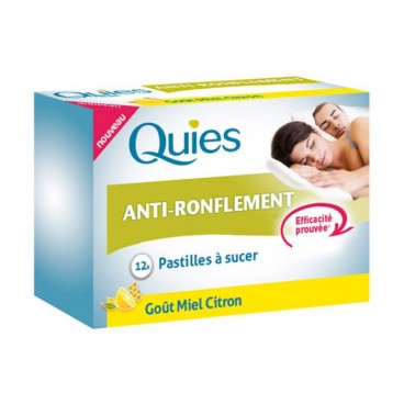 Quies Anti-Ronflement Pastilles à Sucer Miel Citron 12 Pastilles