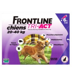 Frontline Tri Act Chiens L 20 à 40kg 6 Pipettes