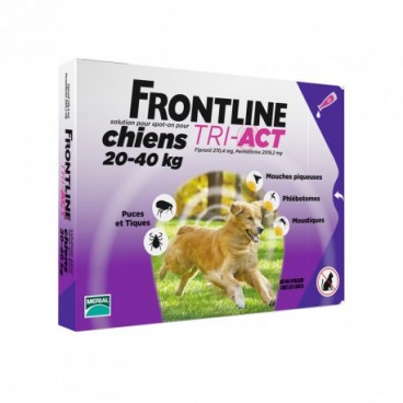 Frontline Tri Act Chiens L 20 à 40Kg 3 Pipettes