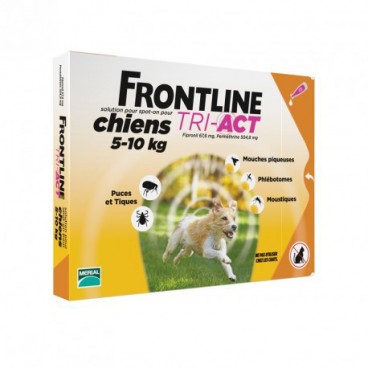 Frontline Tri Act Chiens S 5 à 10Kg 3 Pipettes