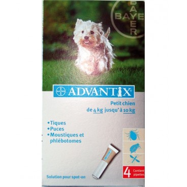 Advantix Petit Chien Spot On 4-10 Kg 4 pipettes