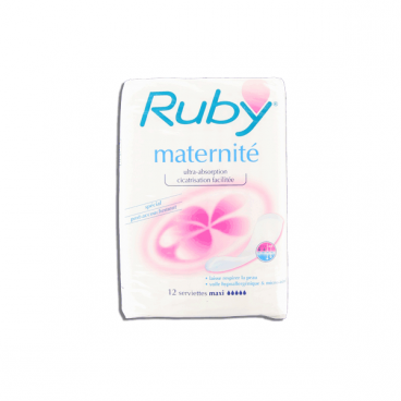 Ruby Maternité Serviettes Maxi 12 Sachets