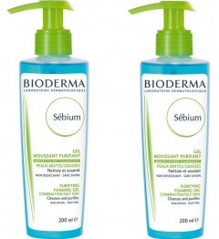 Bioderma Sébium Gel Moussant 200ml Lot de 2