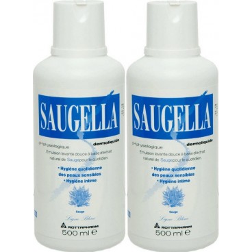 Saugella Dermoliquide Emulsion Lavante 2x500Ml