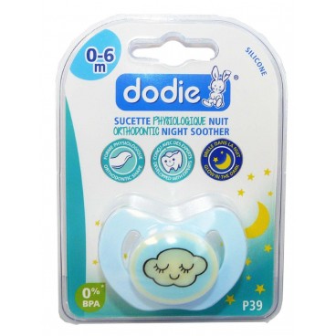 Dodie Sucette Physiologique Nuit Silicone 0-6 Mois N°P39