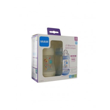 MAM Biberon Garçon Système Anti-Colique 160 Ml Lot de 2