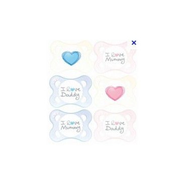 MAM Sucettes Décor Coeur Silicone Duo + 6 Mois